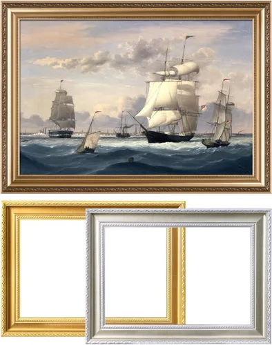 Miniatura 25 de DECORARTS - Impresiones de Giclee de Lirios de Agua de Claude Monet, Arte de Pared Enmarcado con Marco de Madera Maciza, Decoración de Jardín