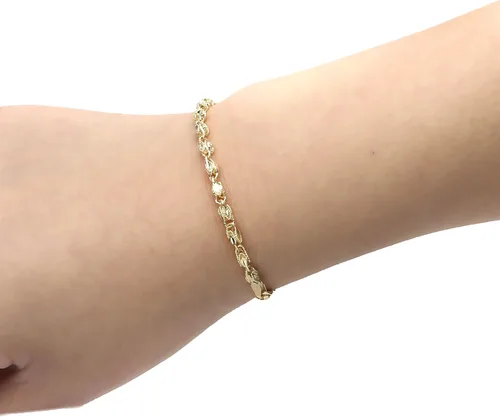 Miniatura 2 de Floreo - Pulsera y tobillera de cuerda turca de oro amarillo de 10 quilates, 0.118in