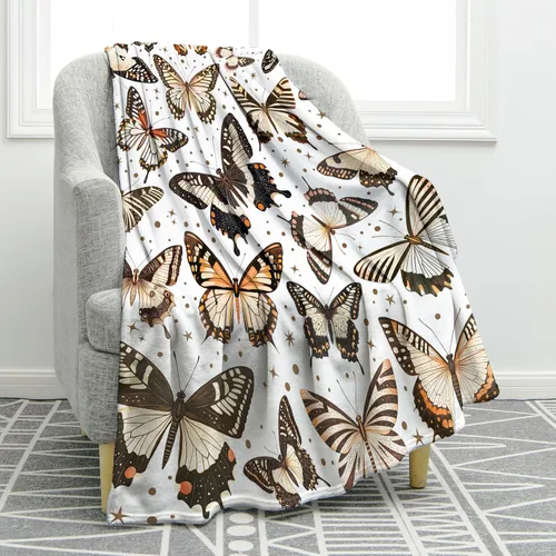Miniatura 8 de Jekeno Manta de mariposa de hongo, regalos para mujeres, niñas, mamá, hermana, amigas, cumpleaños, Navidad, mariposas, hongos, decoración del hogar