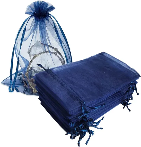 Miniatura 9 de Paquete de 50 bolsas de organza de regalo con cordón verde de 4 x 6 pulgadas para baby shower, Navidad, cumpleaños de bebé, recuerdo de fiesta