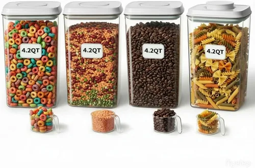 Miniatura 10 de Melovom Juego de Contenedores de Almacenamiento de Alimentos Pop Contenedores de Almacenamiento de Alimentos Herméticos con Tapas Pop, Organización