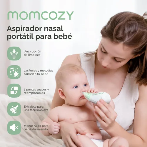 Miniatura 2 de Momcozy Aspirador Nasal para Bebé, Aspirador Nasal Eléctrico de 3 Niveles de Succión para Bebé, Recién Nacido y Niño Pequeño, Aspirador Nasal