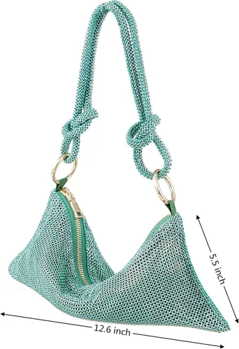 Miniatura 3 de Chanrekenti Bolso de noche con diamantes de imitación, bolso brillante con diamantes de imitación, bolso Hobo