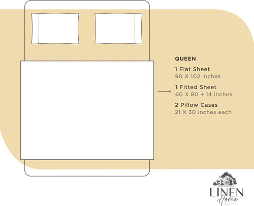 Miniatura 6 de Linen Home Juego de sábanas 100% de percal de algodón, fresco, ligero, sólido, tamaño queen, 4 piezas, 1 sábana encimera, 1 sábana ajustable, 03