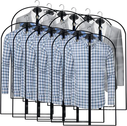 Miniatura 15 de Bolsas de ropa para colgar ropa, bolsa de traje transpirable (juego de 12) fundas con cremallera, bolsas de ropa de PEVA, bolsas protectoras