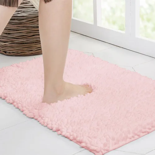 Miniatura 224 de Walensee Alfombra de baño antideslizante (24x17 pulgadas, rosa polvoriento) absorbente de agua, súper suave, lanuda de felpilla, lavable a máquina