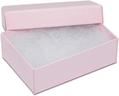 Miniatura 65 de TheDisplayGuys - Paquete de 25 cajas de cartón rellenas de algodón #33 para joyas, color rojo mate (3.5 x 3.5 x 1.0 pulgadas), para envío