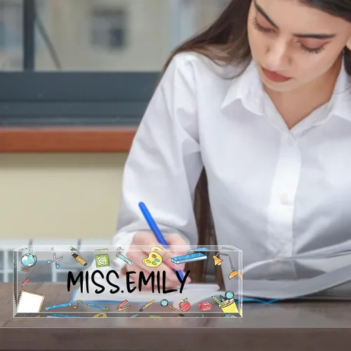Miniatura 4 de Placa de nombre personalizada, placa de nombre personalizada para oficina, accesorio de escritorio de acrílico, regalos para compañeros de trabajo