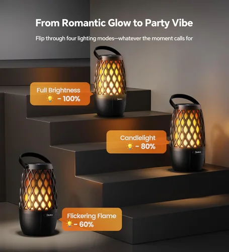 Miniatura 14 de Altavoces para exteriores, regalos para hombres, altavoz Bluetooth con luces, multisincronización, hasta 100 altavoces, emparejamiento automático