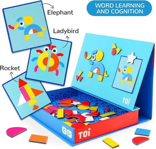Miniatura 3 de Toi Juguetes magnéticos para niños, cajas de rompecabezas magnéticas con tablero de juego para niños de 3 a 8 años, juguete de mesa preescolar
