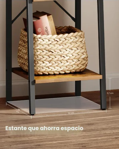 Miniatura 7 de Hzuaneri - Estantería escalera, estantería con soporte para libros, estante de almacenamiento de esquina independiente con 2 ganchos para oficina