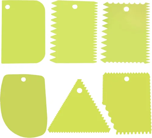 Miniatura 10 de Nuevo 6pcs Cake Scraper 430 inoxidable Decoración Peine y glaseado más suave