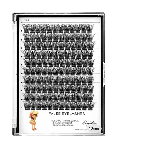 Miniatura 15 de Pestañas postizas, extensiones de pestañas individuales de rizo D de racimo ancho, 120 piezas por paquete, varias longitudes, suaves, cómodas