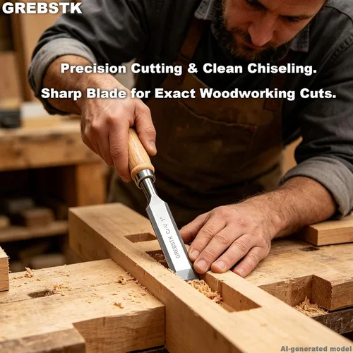Miniatura 5 de GREBSTK Juego de 4 cinceles de madera con borde biselado de acero CRV y tapas de seguridad para carpintería y proyectos de bricolaje de 1/4", 1/2