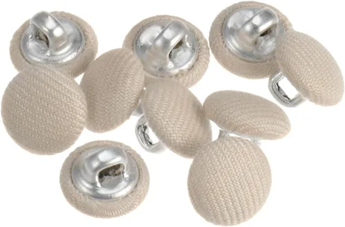 Miniatura 85 de HARFINGTON 10 botones de tela de 24L cubiertos de tela de 0.59 pulgadas, vástago de metal, botones de costura redondos para trajes, blusas de Azul