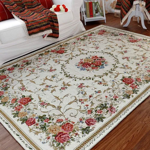 Miniatura 53 de Ukeler - Alfombra rústica con diseño floral para sala, dormitorio, comedor, Country rústico, Azul (luxury blue)
