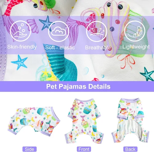 Miniatura 7 de Pijamas para Perros Pjs Ropa Suave y Elástica para Perros para Perros Pequeños Niña Niño Perros de Tamaño Mediano Primavera Verano Ropa para Pastel