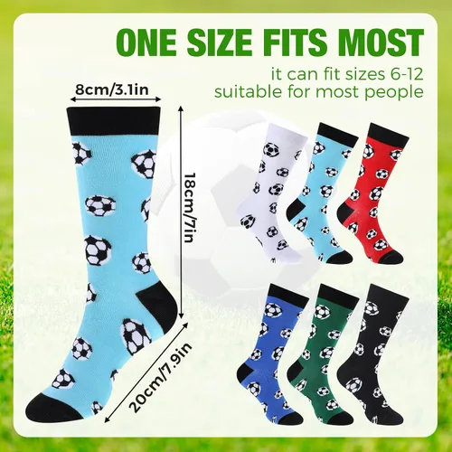 Miniatura 3 de 6 pares de calcetines de voleibol para hombre, divertidos calcetines deportivos para amantes del voleibol de fútbol, regalo para mujeres, correr