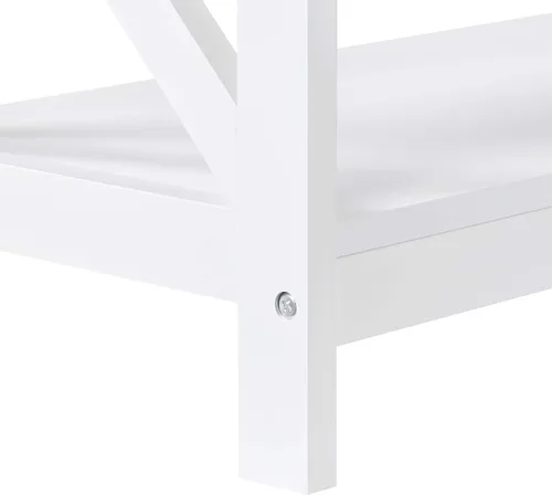 Miniatura 7 de Yaheetech Mesa auxiliar auxiliar de sofá con estante de almacenamiento de 3 niveles para sala de estar, espacio estrecho, color blanco