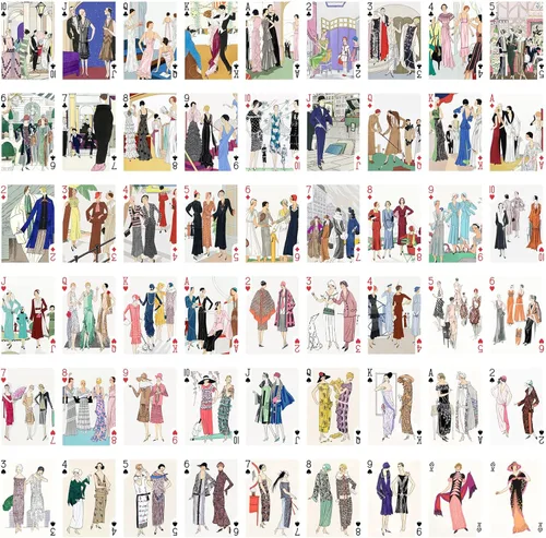 Miniatura 2 de Carteles Art Deco de moda (baraja de póquer 54 cartas todas diferentes) Vintage Fashion Belle Epoque Art Deco Carteles Artdecofashion