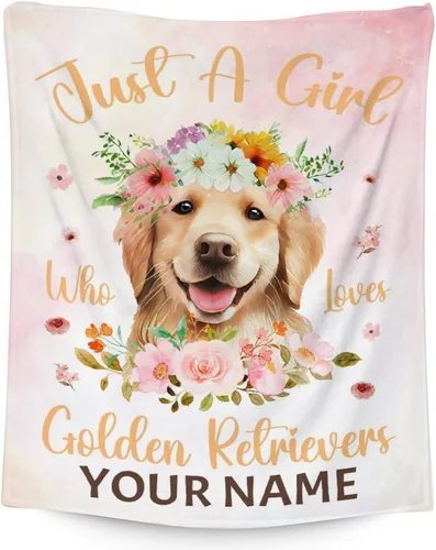 Miniatura 13 de Golden Retriever - Manta para niñas, tamaño de regazo de 30 x 40 pulgadas, manta de felpa suave y mullida, manta colorida y linda para sala de estar