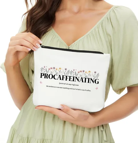 Miniatura 3 de JIUWEIHU Procaffeinating Definition - Bolsa de cosméticos, regalos divertidos, bolsa de maquillaje, ideas de regalo para amantes del café