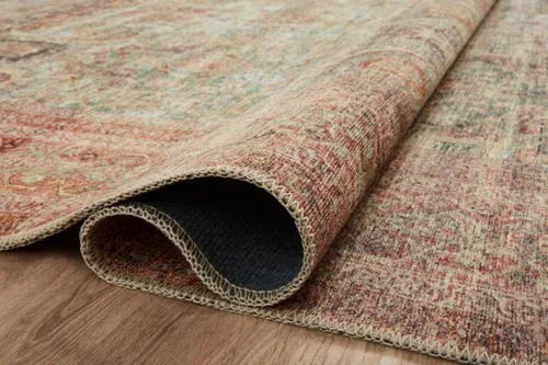 Miniatura 10 de Loloi Amber Lewis Georgie Collection GER-03 Jade/Sunset 2'-0" x 5'-0", 0.19 pulgadas de altura, alfombra decorativa Jade / Atardecer