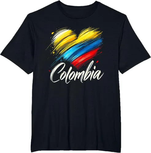 Miniatura 40 de Camiseta de orgullo colombiano con corazón de la bandera de Colombia