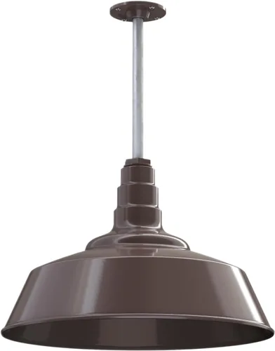 Miniatura 46 de Steel Lighting Co. Manhattan Warehouse Light Lámpara colgante montada en el techo Cúpula de 20 pulgadas Montaje al ras Luz de granero