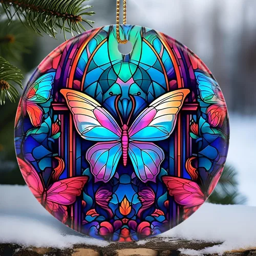 Miniatura 8 de Touber Adorno Navideño, Adorno de Navidad, Idea de Regalo de Vacaciones, Recuerdo Familiar, Cerámica Redonda, Intercambio de Regalos, Idea de Abeja
