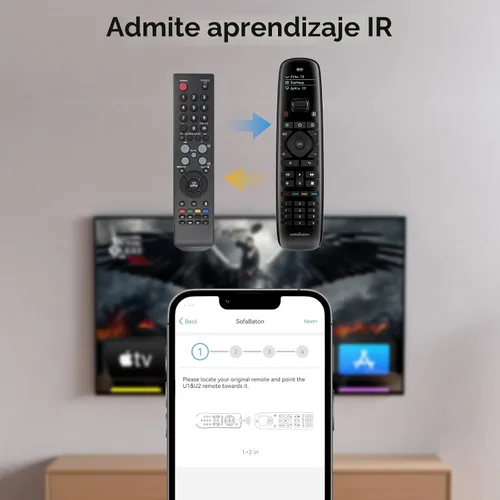 Miniatura 5 de SofaBaton Control remoto universal U2 con botón retroiluminado y rueda de desplazamiento mejorada, control remoto universal todo en uno con control