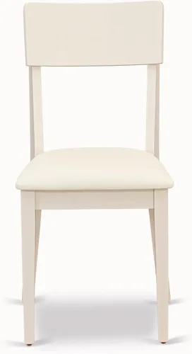 Miniatura 4 de East West Furniture ADC-LWH-LC Andi - Juego de 2 sillas de comedor tapizadas de piel sintética, color blanco lino
