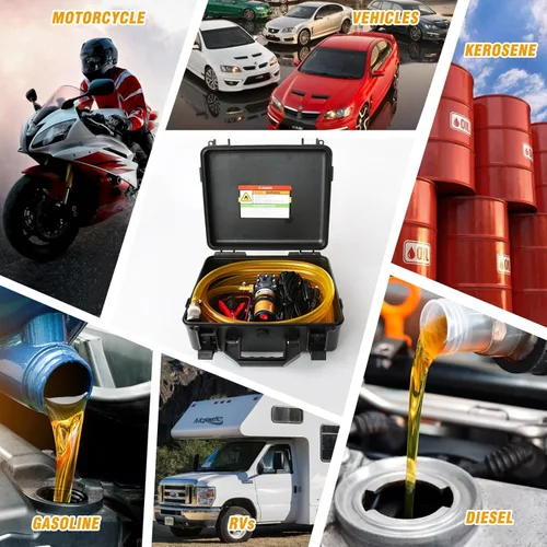 Miniatura 9 de Juego de bomba de transferencia de combustible de 12 V, bomba de transferencia de gasolina de 75 W que mueve 110 galones de gas por hora, con tubo