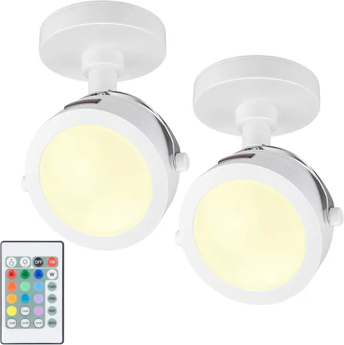 Miniatura 8 de Luces LED de acento que funcionan con pilas, luz de imagen regulable con control remoto, 12 luces de arte que cambian de color, luz de disco