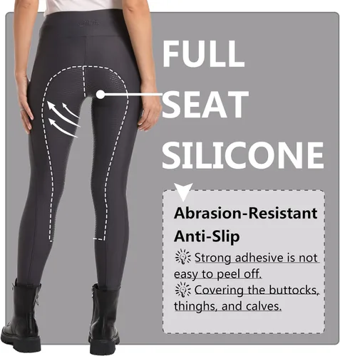 Miniatura 2 de K898 Pantalones de equitación para mujer, mallas ecuestres de silicona con bolsillo