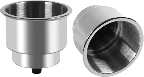 Goture - Portavasos de acero inoxidable con drenaje para barco marino, casa rodante, RV, caña de pescar B-Cup Holder(2PCS)