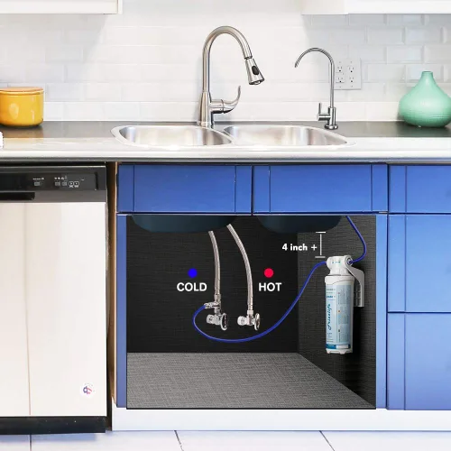 Miniatura 7 de Frizzlife Filtro de agua para debajo del fregadero, sistema de filtración de agua potable certificado NSF/ANSI 53 y 42, 0.5 micras que elimina