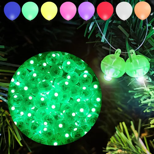 Miniatura 21 de Aogist 100 luces de globo Mutilcolor, luz de bola pequeña impermeable de largo tiempo de espera, lámpara LED redonda para linterna de papel, fiesta