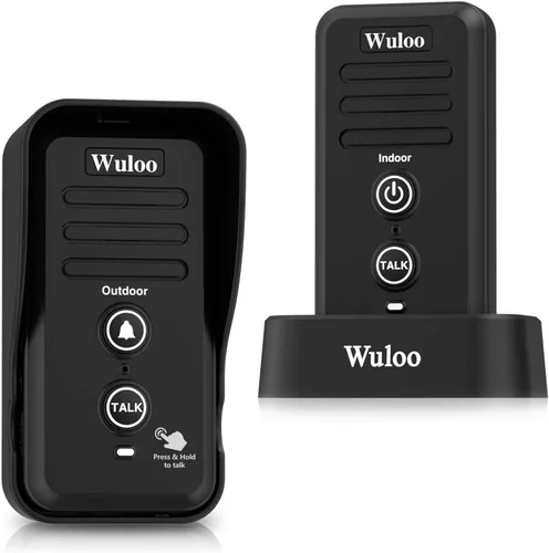 Timbres de intercomunicador inalámbrico para aula en casa, timbre electrónico impermeable Wuloo con rango de 2640 pies, 3 niveles de volumen,