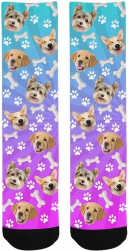 Miniatura 68 de Artsadd Calcetines personalizados para mujeres y hombres, amantes de los perros y gatos, regalos divertidos unisex personalizados