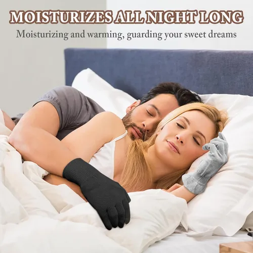 Miniatura 4 de MIG4U Guantes de belleza hidratantes para pantalla táctil, guantes de dormir grandes para hombres, spa, manos secas, loción nocturna, protección UV