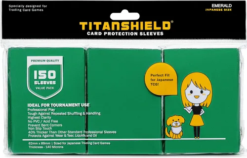 Miniatura 19 de TitanShield (150 funda/amarillo) - Fundas para tarjetas coleccionables de tamaño japonés para Yu-Gi-Oh, Cardfight! Vanguard y más