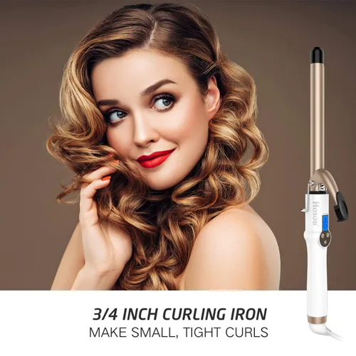 Miniatura 2 de Hoson - Rizador profesional de 3/4 de pulgada, tubo con revestimiento de cerámica turmalina profesional y 9 ajustes de calor
