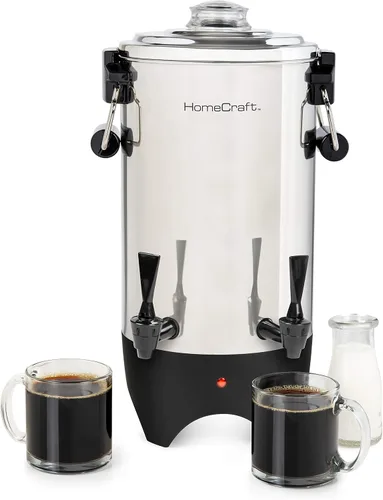 Miniatura 5 de Homecraft Urna de café de 100 tazas y dispensador de bebidas calientes con grifo antigoteo, preparación rápida, urna de café de acero inoxidable