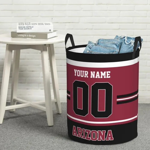 Miniatura 7 de Cesta de lavandería personalizada de Arizona, cesta de lavandería personalizada con nombre y número, cesta de almacenamiento plegable
