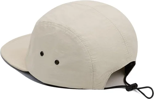 Miniatura 13 de Clakllie Sombrero de ala plana de 5 paneles sin estructura, gorra de ala corta de secado rápido, gorra de béisbol de nailon transpirable