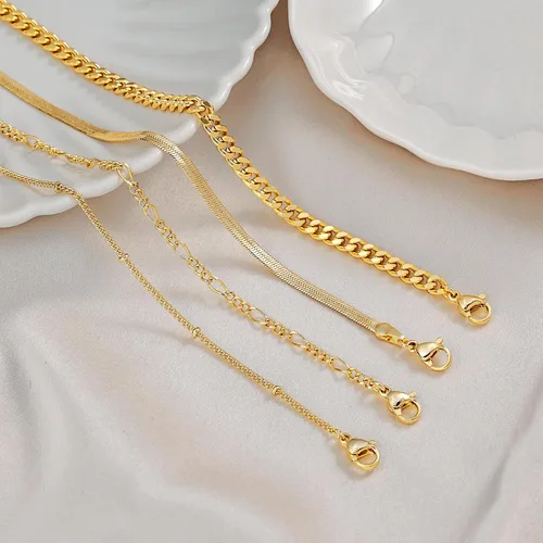 Miniatura 7 de Picuzzy Pulseras de oro para mujer, de oro real de 14 quilates, apilables, impermeables, juego de joyas para mujer, a la moda, delicadas, bonitas