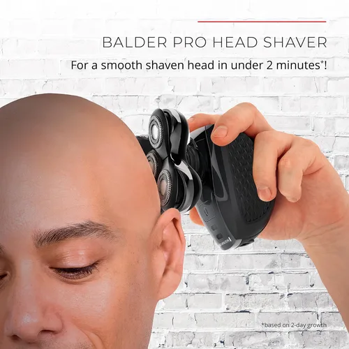 Miniatura 9 de Paquete de afeitadoras Remington Balder Pro para hombres calvos, afeitadora inalámbrica, 100% impermeable para afeitado en húmedo y seco, negro +