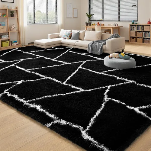 Miniatura 44 de Alfombras de Pasillo Suaves de Color Azul Marino para Dormitorio, Alfombra de Cabecera de 2x6 pies, Alfombras Esponjosas de Felpa, Alfombra de Área