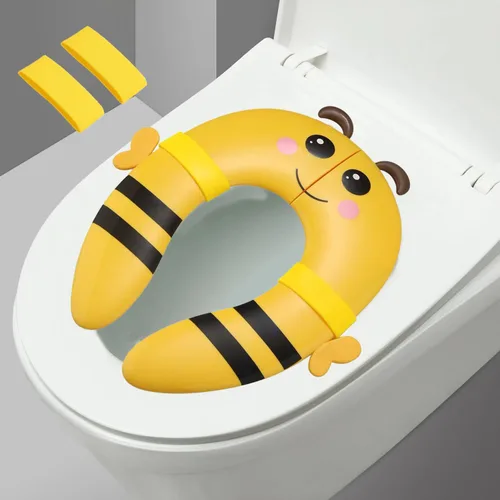 Miniatura 7 de PandaEar - Funda de asiento de inodoro plegable de viaje para niños y entrenamiento para ir al baño, asiento de inodoro de silicona portátil